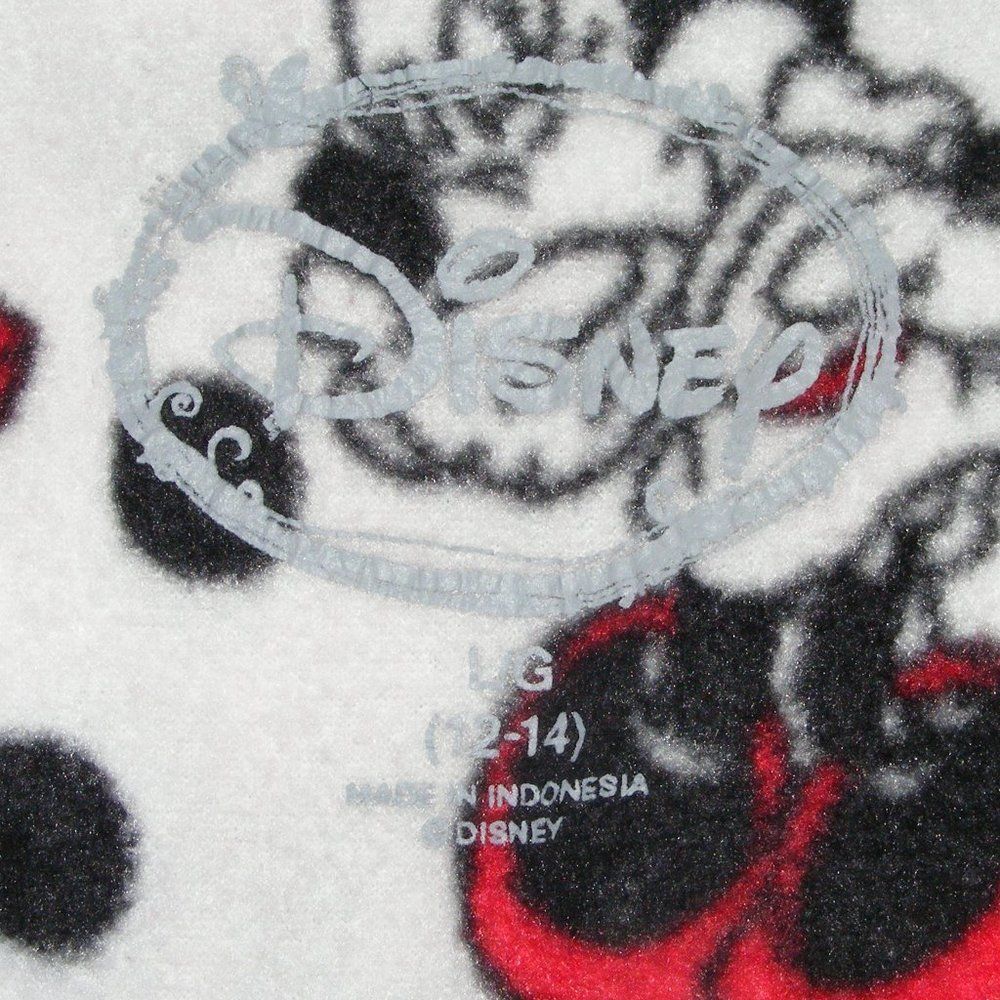 DISNEY Minnie Mouse Pajama Top, L, White Polka Dots, Minnie all over, Buttons LS - Picture 9 of 11